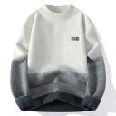 【GW限定15%OFFクーポン有】ニットセーター 秋冬 メンズ 裏起毛 保暖 カップル ペア 袖口リブ ルーズフィット