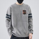 【GW限定15%OFFクーポン有】ニットウェア メンズ 加厚 裏起毛 雪貂 毛衣 丸首 暖かい 長袖 ファッション 秋冬 用