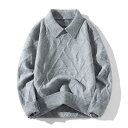 【GW限定15%OFFクーポン有】メンズニットセーター 秋冬用 ニットウェア 継ぎ目模様 カジュアル クラシック 半開襟