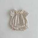【P5倍UP&最大1000円OFFクーポン有】ベビー服 短袖 かわいい フラワー柄 カバーオール 襟付き 薄手 夏用 女の子用