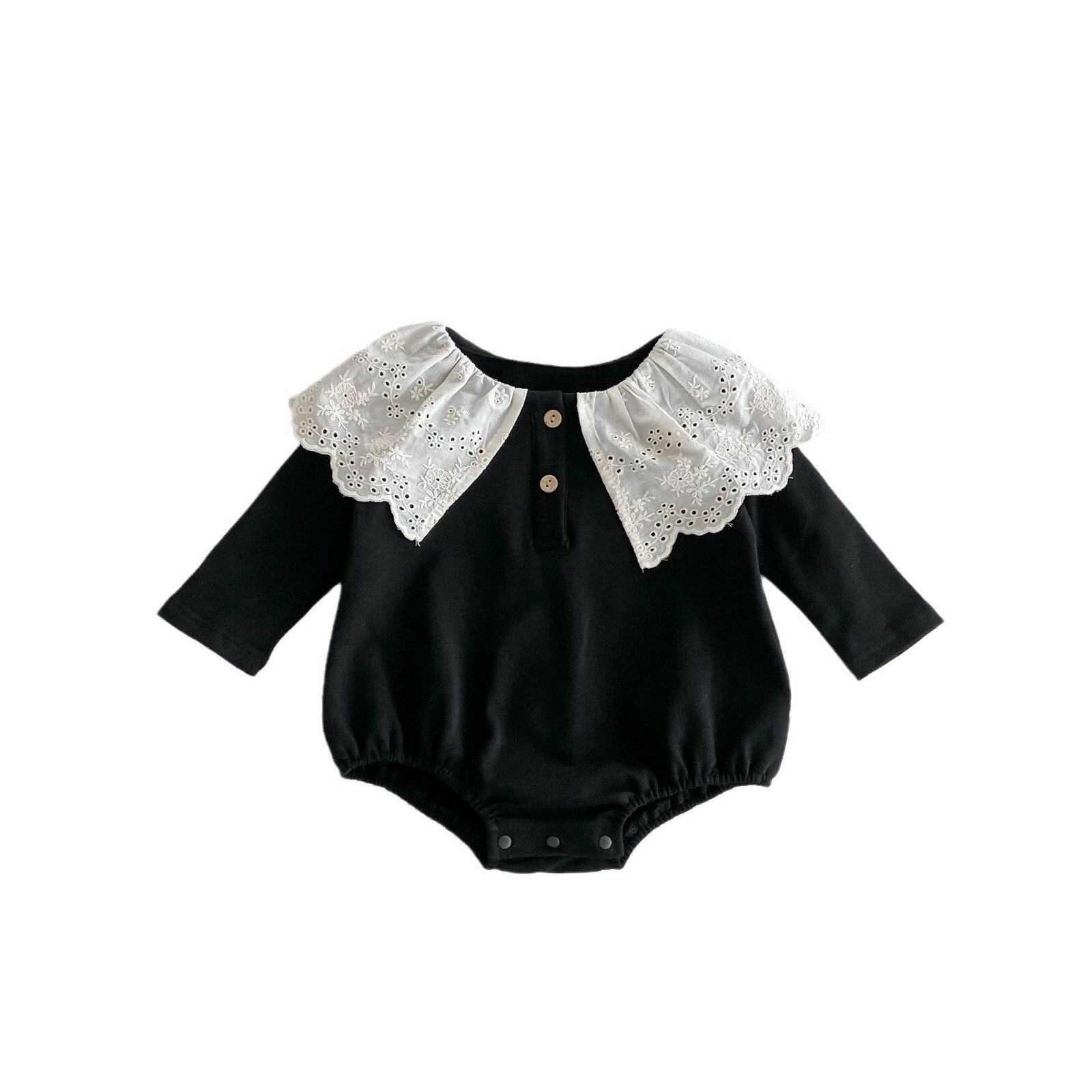 韓国の赤ちゃん の秋のジャンプスーツレースの襟幼児 のおなら服 新しい赤ちゃんのハイハイ服秋の服