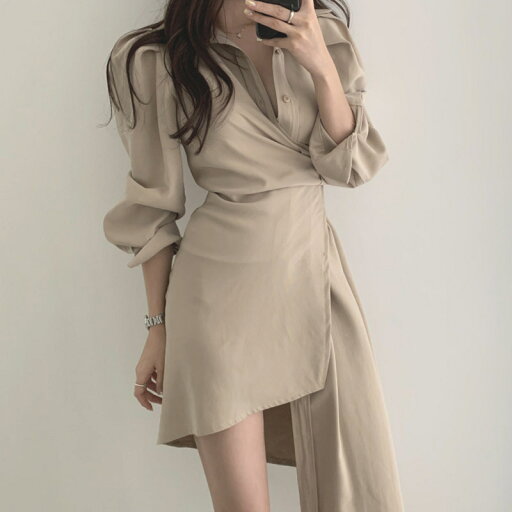 【最大2000円まとめクーポン利用可】秋 用 秋服 長袖 シャツドレス レディース コントラスト カラー チュニック フレア スタイル 【最大2000円まとめクーポン利用可】秋 用 秋服 長袖 シャツドレス レディース コントラスト カラー チュニック フレア スタイル