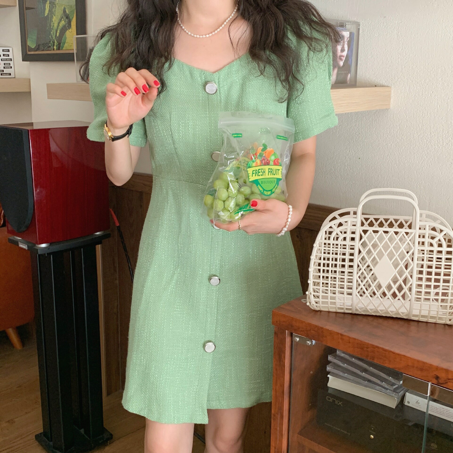 【GW限定15％OFFクーポン有】連衣裙 夏用 セクシー ドレッシング フレア スカート レディース フェミニン おしゃれ