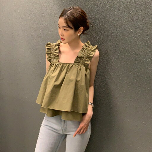 【全品11%OFF21日迄】レディース トップス つけ襟 フリル キャミソール 夏 新作 デザイン感 おしゃれ 【全品11%OFF21日迄】レディース トップス つけ襟 フリル キャミソール 夏 新作 デザイン感 おしゃれ