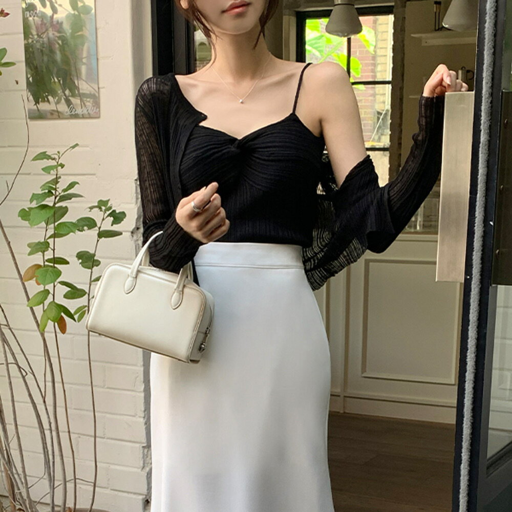 【最大15％OFFお買い物マラソン限定】カジュアル レディース トップス セットアップ タンクトップ ニット カーディガン