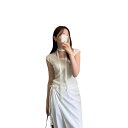 【GW限定15%OFFクーポン有】ニットトップス 夏用 フィット感あり フリル付き フリースタイル レディース用