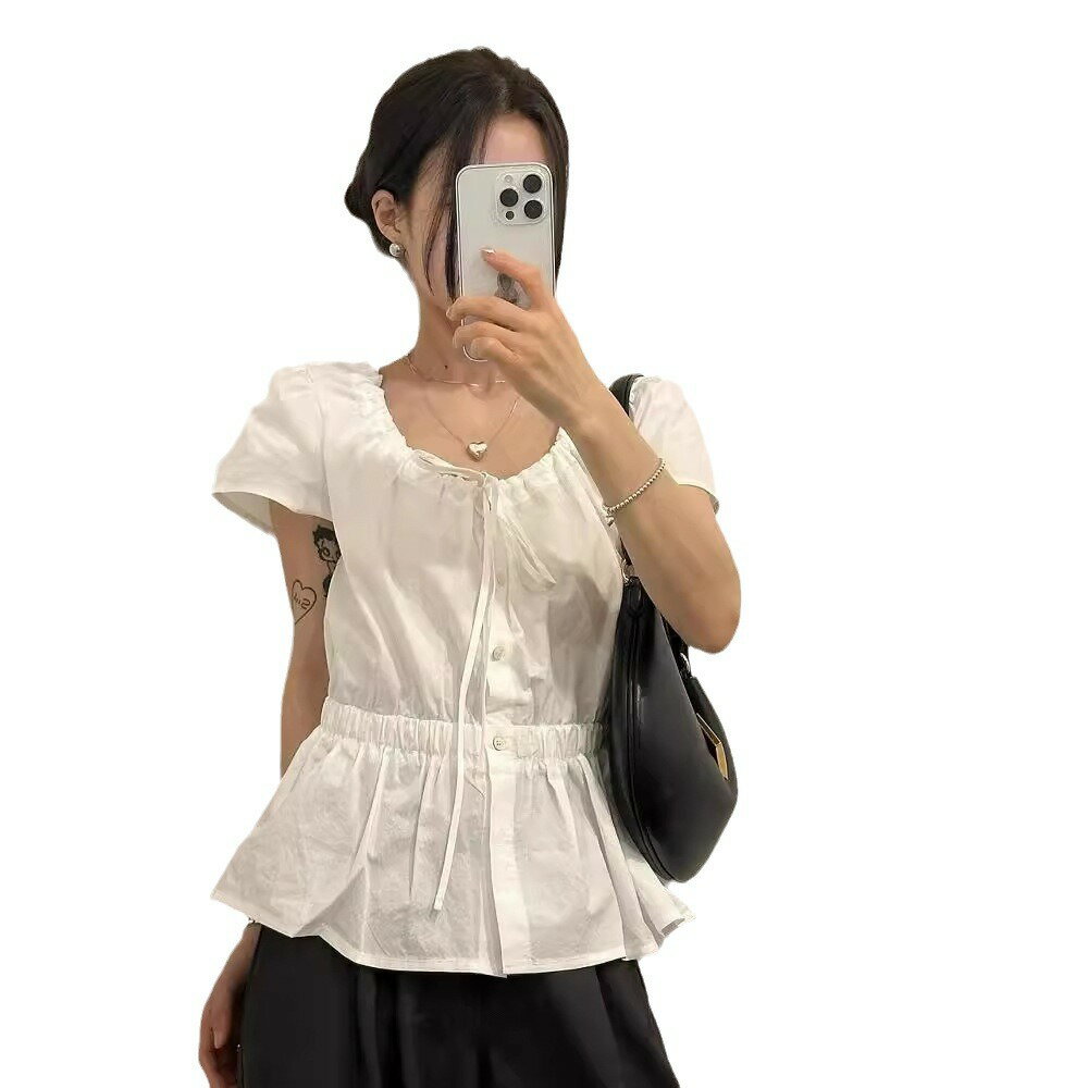 【最大15％OFFお買い物マラソン限定】夏季 レディース ショートシャツ カジュアル トップス 丸首