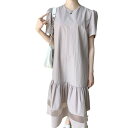 【GW限定15%OFFクーポン有】ドレス 夏 軽やか エレガント シルエット 絞り レース 切替え フィット感 レディース