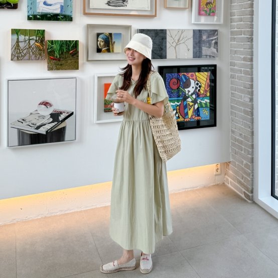 SS値引き＆最大2000円まとめクーポン！夏季 休暇 用 ワンピース 花びら 袖 ゆったり シンプル 清新 コジュウ ルーズ