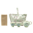 【最大2000円OFFクーポン有】茶具セット 旅行用 手描き 文心蘭 陶器製 一壺二杯 携帯用 屋外用 ギフト収納バッグ付き