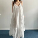 【GW限定15%OFFクーポン有】ワンピース 夏季 フレンチ リゾート風 背中開き キャミソール ゆったり カジュアル 無袖 レディース 服装