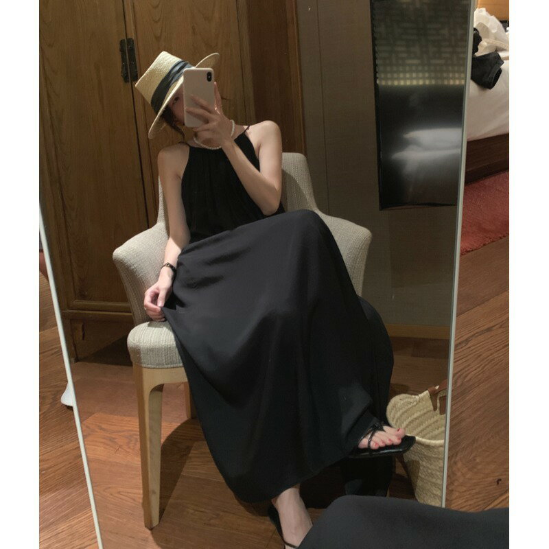 【最大2000円まとめクーポン利用可】ワンピース 夏 レディース シフォン スリーブレス ロング ドレス エレガント デザイン 大きい背中