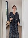 【GW限定15%OFFクーポン有】ワンピース フレア 袖 可愛い 花柄 シフォン Vネック レディース 春 夏