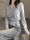 【GW限定15%OFFクーポン有】ニット セーター レディース Vネック カジュアル 秋 秋服 ルーズ シャツ シンプル ファッション