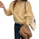 【GW限定15%OFFクーポン有】ニットセーター 秋冬 レディース ラウンドネック ゆったり シンプル ソフト 伸縮性 長袖