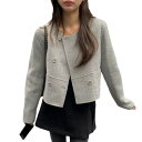 【最大17%OFFお買い物マラソン限定】秋冬 休 ダブルボタン コート レディース 小柄 ショート ウール 不規則 カジュアル プレッピー