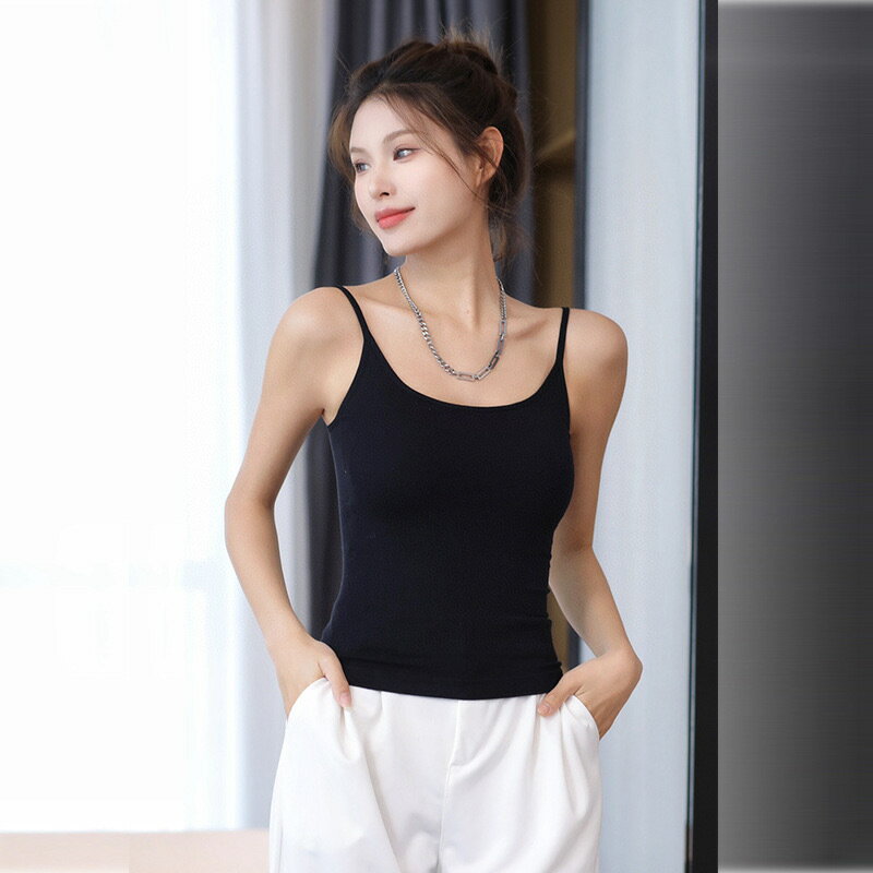 【まとめクーポン2000円最大利用可能】キャミソール 美背デザイン レース 固定カップ 無痕 防下垂 くびれ作り 大胸小さく見える 内搭 外穿可 レディース