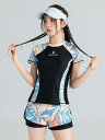 【最大21%OFF夏セールまとめクーポン有】水着 女 泳ぎ 競技用 女子 半分 セパレート スポーツ 温泉 魅力的 フィットネス ランニング レディース プール用 半袖 デザイン 新作(4)