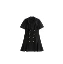 【GW限定15%OFFクーポン有】ワンピース レディース ノースリーブ Vネック ハイウエスト シンプル 着痩せ 効果 オフィスカジュアル 夏