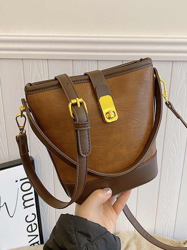 【最大2000円OFFクーポン有】レトロ スタイル レジャー 手提げ バッグ ファッション レディース バケツ バッグ おしゃれ 斜めがけ バッグ 小型 デザイン バッグ 休日 用 バッグ