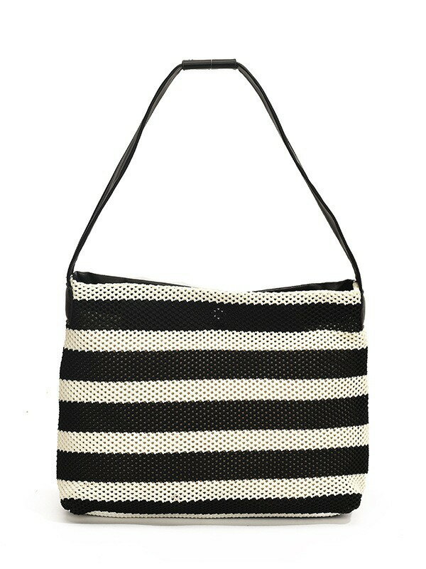ショルダーバッグ 一点物 大人 おしゃれ 夏 新作 ストライプ カラーブロック 通勤用 軽量 便利 収納力 バケットバッグ レディース