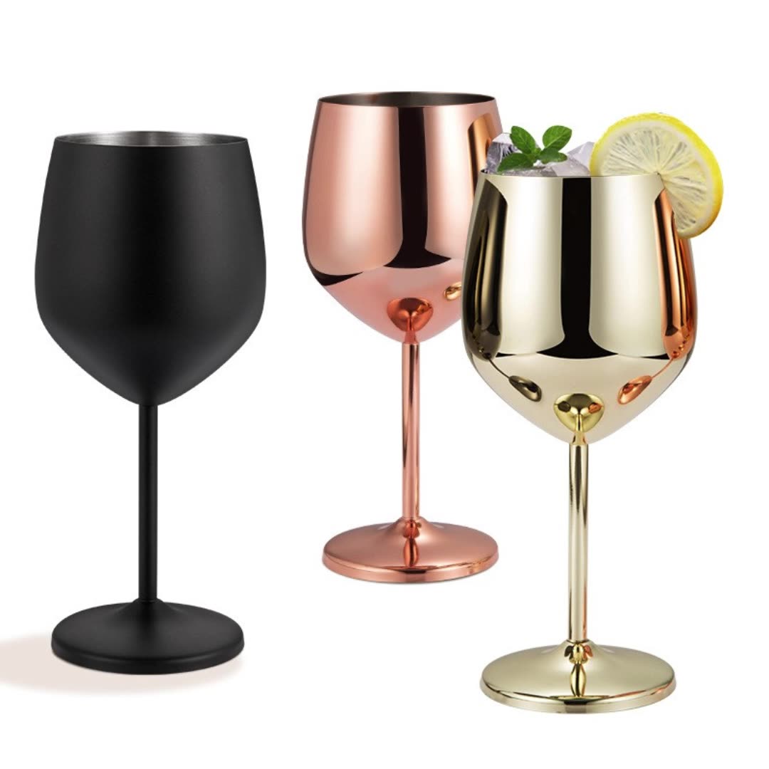 ワイングラス 304 ステンレス スチール ステムグラス 耐衝撃 鼓型 赤 ワイン 酒具 競技会 パーティー