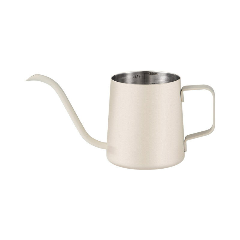 【最大21％OFF夏セールまとめクーポン有】ドリップポット 細口 ステンレス製 カフェ 手挽き コーヒー 250ml 350ml 米白色 コンパクト デザイン シンプル 秋冬用