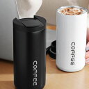 【最大2000円まとめクーポン利用可】魔法瓶 500ml マグ 蓋付き 水筒 保温 マグボトル ステンレスタンブラー 400ml コップ ふた付き おしゃれ シンプル こぼれない 真空断熱 家 コーヒーボトル 持ち歩き マイボトル タンブラー(3)