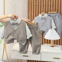 【GW限定15%OFFクーポン有】スーツ 4点セット 上下セット 男の子 フォーマル 長袖 蝶ネクタイ ベスト パンツ 赤ちゃん シャツ ベビー セットアップ ...