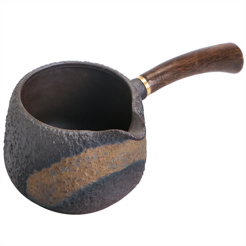 【最大21％OFF夏セールまとめクーポン有】公道杯 黒檀木 手作り レトロ 粗陶 茶海 金メッキ 鉄釉 分茶器 公杯 茶器 陶器 茶道 飲食器 贈り物