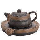 【最大2000円OFFクーポン有】茶器 日式 金 鉄釉 荷香 正把 陶器 手持茶壺 功夫茶具 普 茶道 アイテム 収納 簡単 操作 おすすめ