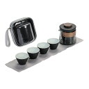 【GW限定15%OFFクーポン有】陶器 茶具セット おしゃれな デザイン 旅行用 持ち運び便利 四杯付き ガラスポット 伝統的な ティータイム アウトドア