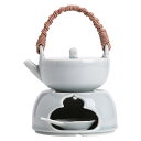 陶器 温茶炉 セット 家庭用 お茶 煮茶器 送り火 蓋付き 防湯 油彩 グレー ツボ型 ティーポット 茶道具 陶磁器