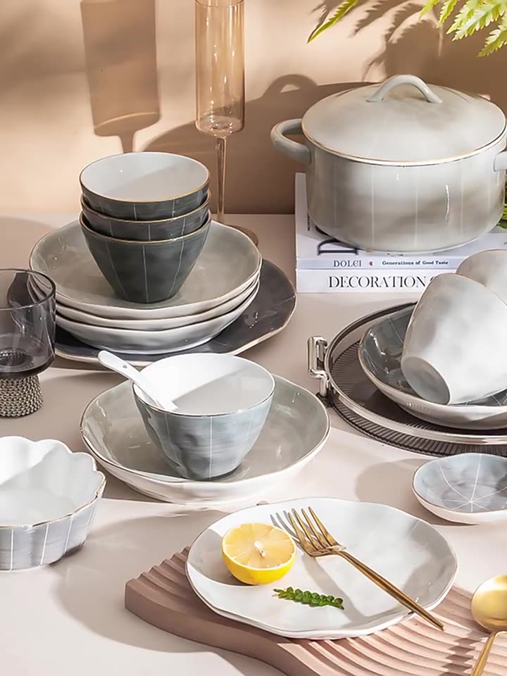 【最大2000円OFFクーポン有】食器 セット 北欧風 陶器 ボウル プレート 箸 ギフト 家庭用 おしゃれ 結婚祝い 食事用 キッチン用品 料理器具