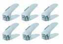 【GW限定15%OFFクーポン有】靴収納 靴ホルダー 省スペース 水色 6個入り(4)