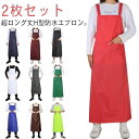 \最大21%OFFまとめクーポン有/防水エプロン ロング丈 業務用 2枚セット