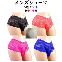 【最大15%OFFお買い物マラソン限定】メンズショーツ 5色セット ボクサー トランクス ブリーフ ビキニ パンティ セクシー 立体 レース ストレッチ パンツ...