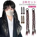 【GW限定15%OFFクーポン有】エクステ 三つ編み 2本セット ウィッグ つけ毛 コスプレ
