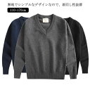 【最大2000円OFFクーポン有】スクールセーター キッズ 大人用 コットン Vネック 秋冬 防寒 洗える