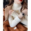 【最大2000円OFFクーポン有】トップス ニット レディース 韓国ファッション 長袖 ハイネック リブ タートルネック 秋冬 きれいめ シンプル 防寒 厚手(4)