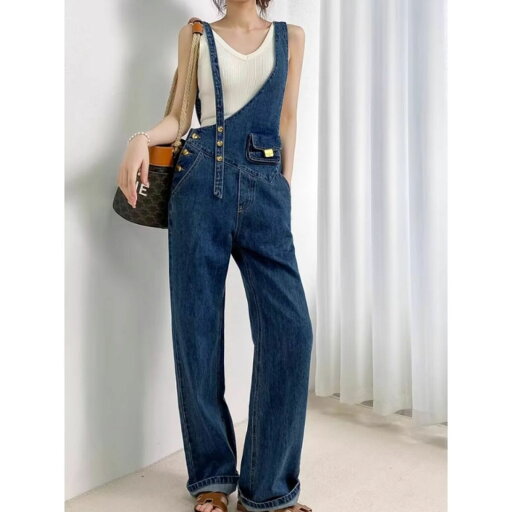 【P5倍&最大16%OFF】パンツ デニム サロペット レディース 韓国ファッション ワンショルダー ワイド ロング丈 アシンメトリー ゆったり 大人 ワーク ロング 【P5倍&最大16%OFF】パンツ デニム サロペット レディース 韓国ファッション ワンショルダー ワイド ロング丈 アシンメトリー ゆったり 大人 ワーク ロング
