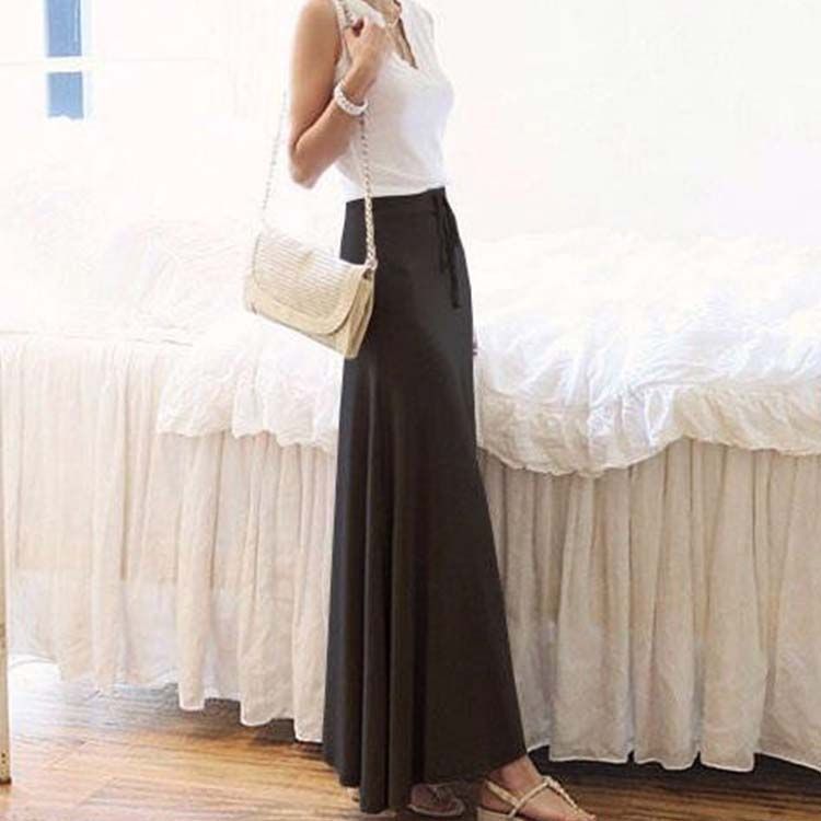 【GW限定15％OFFクーポン有】フレアスカート マキシ丈 ロング スウェット レディース Aライン スリット