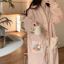 SS値引き&最大2000円まとめクーポン!パジャマ レディース ガウン フランネル 厚手 暖かい ナイトウェア あったかい もこもこ バスローブ 部屋着 秋冬 冬 起毛 着る毛布 ホテル(4)