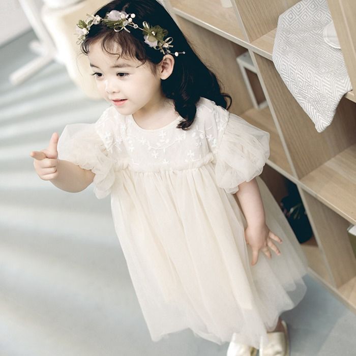 【最大15%OFFお買い物マラソン限定】チュールワンピース ドレス キッズ ベビー 女の子 子ども服 フォーマル 紗裙 結婚式 七五三 Aライン チュール袖 発表会ドレス 上品 お姫様 パーティー キッズダンス レース