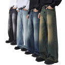 【最大15%OFFお買い物マラソン限定】デニムパンツ メンズ ジーンズ ワイドデニム ルーズシルエット バギーパンツ ワイドパンツ カジュアル ゆったり