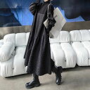 【P5倍&最大16%OFF】ジャガード ワンピース ロング ティアード 秋 長袖 ブラック Aライン