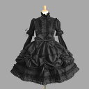 【最大15%OFFお買い物マラソン限定】ロリータ ワンピース ゴシック ゴスロリ 甘ロリ クラシカル 長袖 黒 ピンク 白 ブルー カラフル