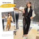 【最大17%OFFお買い物マラソン限定】子供服 スーツ 女の子 セットアップ フォーマルスーツ パンツスーツ ブラウス 3点セット 長袖 入学式 卒園式 七五三 撮影 発表会 お出かけ 韓国風 子ども服