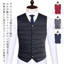【最大15%OFFお買い物マラソン限定】ダウンジャケット ベスト メンズ ファイバーダウン インナーダウン 中綿 ライトダウン Vネック 大きいサイズ 暖かい エコダウンベスト 軽量 軽い 防寒 保温 ジレ 秋冬 インナー ビジネス