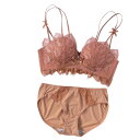 ノンワイヤーブラ ショーツ セット ブラジャー レディース 下着 インナー 上下セット ランジェリー 小胸 谷間 レース セクシー おしゃれ 大人可愛い 脇高 盛れる(4)